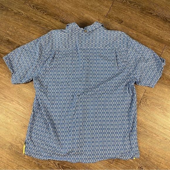 Tommy Bahama Shirt Men Plaid Silk Blend XL Blue Wood Button Short Sleeve Beach - Picture 5 of 8